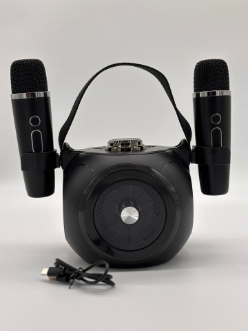 Boxă Karaoke cu 2 Microfoane Wireless, Lumini RGB, Bluetooth 5.4 – Calitate Audio Premium [12]