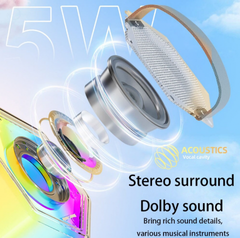 Boxă Karaoke RGB cu 2 Microfoane Wireless – Model Q-7, TF Card, USB, Bluetooth – Sunet Puternic și Efecte de Lumini [4]