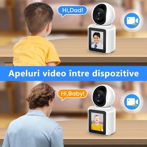 Cameră de Supraveghere Baby Monitor Inteligentă Wi-Fi Full HD 1080p, Functie Apel Video, Viziune Nocturna, Suport Cloud și Card TF – Control prin Aplicația "ICSee" [3]