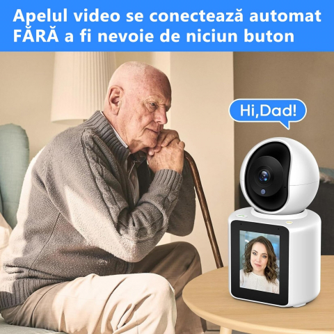Cameră de Supraveghere Baby Monitor Inteligentă Wi-Fi Full HD 1080p, Functie Apel Video, Viziune Nocturna, Suport Cloud și Card TF – Control prin Aplicația "ICSee" [1]