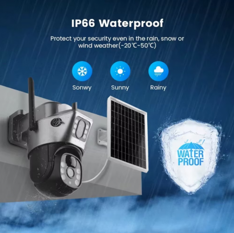 Cameră de Supraveghere Cu Panou Solar V380 Pro, Functionalitate Cartela SIM 4G/WiFi, cu Panou Solar, 4K Ultra HD, Control prin App Store & Google Play, Vedere Nocturna, Rezistenta la Apa, Cloud, 360° [3]