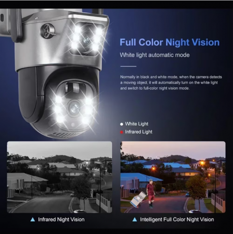 Cameră de Supraveghere Cu Panou Solar V380 Pro, Functionalitate Cartela SIM 4G/WiFi, cu Panou Solar, 4K Ultra HD, Control prin App Store & Google Play, Vedere Nocturna, Rezistenta la Apa, Cloud, 360° [8]