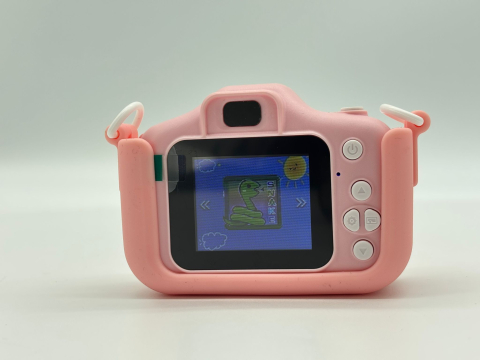 Cameră Foto Digitală pentru Copii, cu Husă Detasabilă, Suport Micro Card SD,Cablu USB și Agățătoare Tip Breloc, Jocuri Snake și Tetris, Funcție Selfie, Muzică și Fotografiere [14]