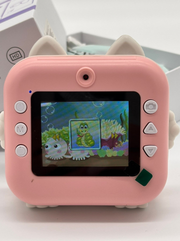 Camera Foto Digitala pentru Copii cu imprimare instant – Ecran HD, Filmare, Jocuri, Cablu Tip C, Curea și 3 Role incluse [10]