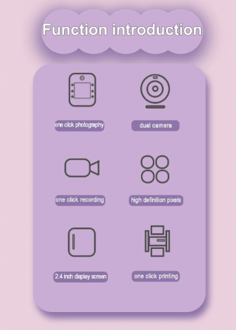 Camera Foto Digitala pentru Copii cu imprimare instant – Ecran HD, Filmare, Jocuri, Cablu Tip C, Curea și 3 Role incluse [4]