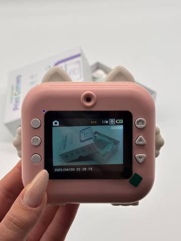 Camera Foto Digitala pentru Copii cu imprimare instant – Ecran HD, Filmare, Jocuri, Cablu Tip C, Curea și 3 Role incluse [9]