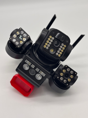 Camera Supraveghere 4G cu Panou Solar Tip Crocodil, 3 Camere rotative 720°, 15 MP (5 + 5 + 5MP), 8K UHD, Panou Solar Monocristalin, Viziune Nocturna, Detectare Umana, Zoom 10X Digital, Functie Audio B [9]