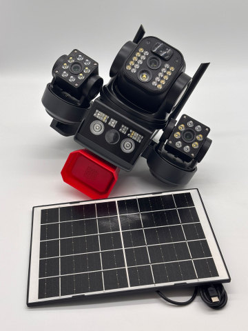 Camera Supraveghere 4G cu Panou Solar Tip Crocodil, 3 Camere rotative 720°, 15 MP (5 + 5 + 5MP), 8K UHD, Panou Solar Monocristalin, Viziune Nocturna, Detectare Umana, Zoom 10X Digital, Functie Audio B [14]