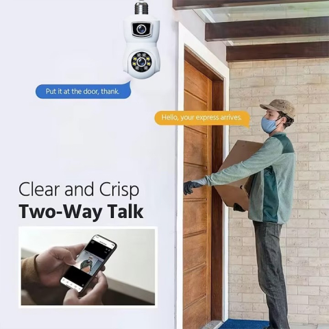 Cameră Supraveghere V380 Pro Smart, 2 Obiective, WiFi, 4MP, Vizualizare dublă, Infrarosu, Rotire 360° , Audio Bidirecțional, Control din Aplicatie ("V380 PRO" pe Magazin Play/App Store ) [6]
