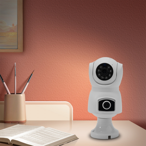 Cameră Supraveghere V380 Pro Smart, 2 Obiective, WiFi, 4MP, Vizualizare dublă, Infrarosu, Rotire 360° , Audio Bidirecțional, Control din Aplicatie ("V380 PRO" pe Magazin Play/App Store ) [14]