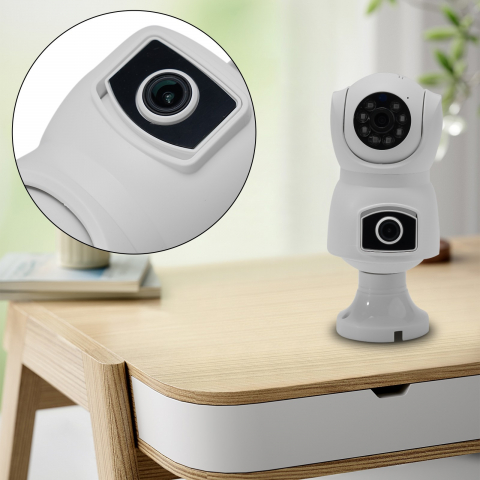 Cameră Supraveghere V380 Pro Smart, 2 Obiective, WiFi, 4MP, Vizualizare dublă, Infrarosu, Rotire 360° , Audio Bidirecțional, Control din Aplicatie ("V380 PRO" pe Magazin Play/App Store ) [11]