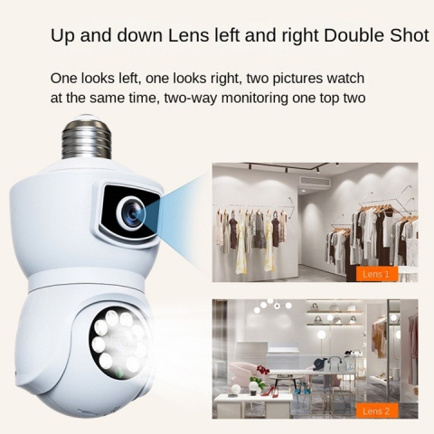 Cameră Supraveghere V380 Pro Smart, 2 Obiective, WiFi, 4MP, Vizualizare dublă, Infrarosu, Rotire 360° , Audio Bidirecțional, Control din Aplicatie ("V380 PRO" pe Magazin Play/App Store ) [8]