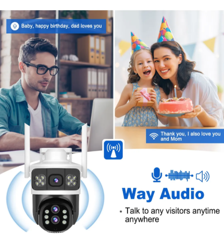 Camera Supraveghere WiFi cu 2 Camere, Zoom Optic 10X, 10MP, Viziune Nocturna Color, 360° VR, Detectie Umana, PIR si Radar, Audio, V380 Pro, IP66 [6]