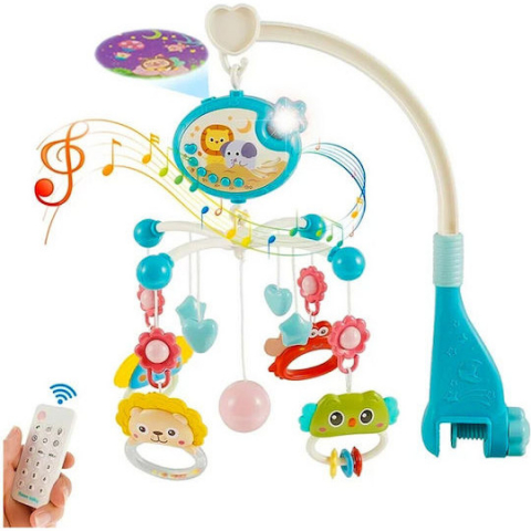 Jucarii bebe - Carusel Muzical pentru Patut cu Proiectie Stele si Rotire 360°, Muzica Linistitoare, 400 Cantece de Leagan