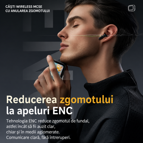 Casti Wireless OKOP cu Traducere AI in Peste 50 de Limbi, Ecran Touch Inteligent, Bluetooth, Inregistrare Conversatii, Hyper AI, Baterie de Lunga Durata [4]