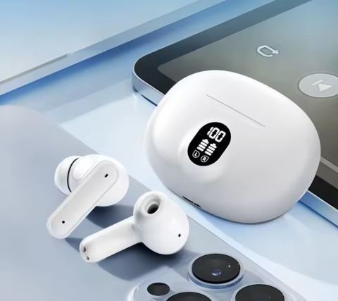 Casti wireless cu izolare a zgomotului, In-ear Bluetooth, Casti Wireless Audio, Fara fir, Afisaj Digital, Casti Bluetooth 5.4, Autonomie Bluetooth 42 ore, Microfon Audio HD, Control touch, Latenta Wir [3]