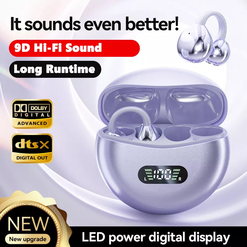 Casti Wireless Tip Huawei FreeClip Earbud, Bluetooth, Open-ear, Microfon, Afisaj Digital, Compatibile iPhone, Samsung, Huawei [4]