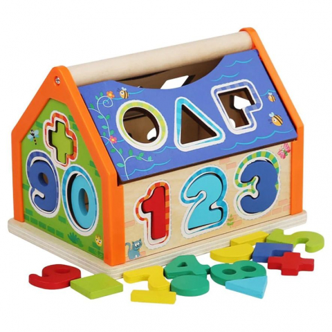 Toate Produsele - Casuta Multifunctionala din Lemn, Sortatoare de Forme Geometrice si Cifre, Operatii Matematice, Montessori