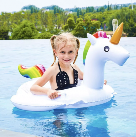 Colac Unicorn Gonflabil cu Mânere Laterale – Design Colorat, Stabil și Sigur în Apă [0]