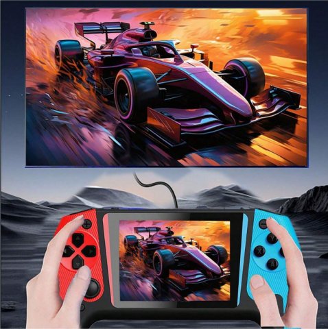 Consola de Jocuri Portabila - 500 Jocuri Clasice, Conectare la Televizor prin Cablu AV, Ecran Color HD, Baterie de Lunga Durata, Reincarcabila USB - Alb [3]