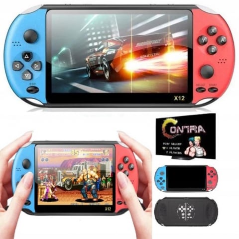 Electronice - Consola Portabila Retro X12 Max – 10.000 Jocuri Retro + Multimedia, Ecran de 5.1 Inch, Difuzor Incorporat + Casti Incluse si alte Accesorii