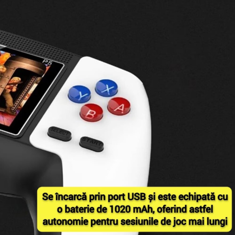 Consolă Retro Portabilă cu 520 Jocuri, Conectare TV prin Cablu AV, Ecran 7.5 cm, Baterie Li-Ion Reîncărcabilă, 1020 mAh [3]