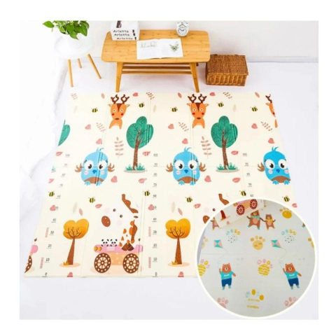 Covor de Joaca, din Spuma, Toamna si Animale, cu 2 Fete, 180×200 cm [2]