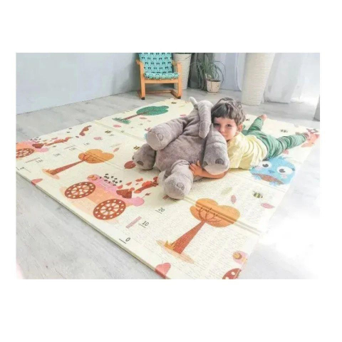 Covoare copii - Covor de Joaca, din Spuma, Toamna si Animale, cu 2 Fete, 180×200 cm