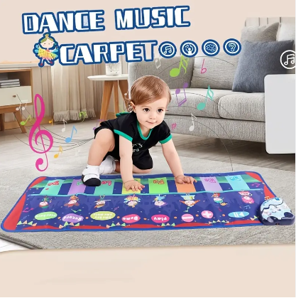 Covoras Muzical pentru Copii cu Note Muzicale cu optiuni de Pian, Vioara, Acordeon, Saxofon, Xylofon, Flaut, Chitara Electrica, Clarinet, Multicolor [1]