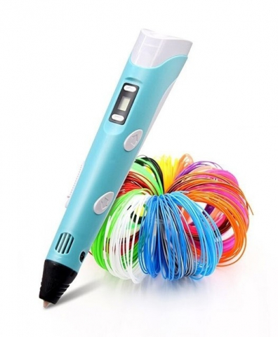 Creion 3D Portabil cu 20 de Rezerve Colorate, 100m Lungime Total - Albastru [8]