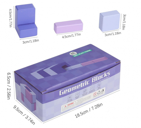 Cuburi de Construit Diverse Forme, 26 de Piese, Geometric Blocks [5]