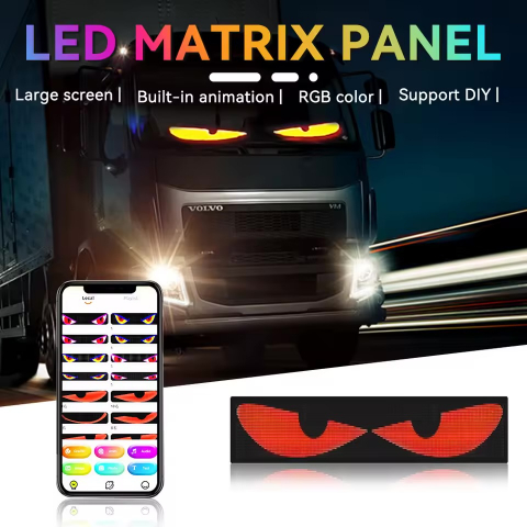 Display LED Animat Auto, Control prin Aplicație LOY SPACE (iOS & Android), Lipire pe Geam, Ochi, Text și Poze Personalizate și Altele [3]