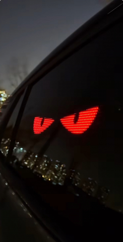 Display LED Animat Auto, Control prin Aplicație LOY SPACE (iOS & Android), Lipire pe Geam, Ochi, Text și Poze Personalizate și Altele [9]