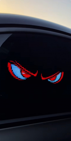 Display LED Animat Auto, Control prin Aplicație LOY SPACE (iOS & Android), Lipire pe Geam, Ochi, Text și Poze Personalizate și Altele [2]