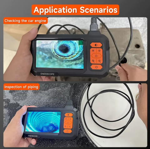 Camera Endoscop Industrial cu Ecran LCD 11 cm, Camera HD 1080P, Cablu 10m, Rezistent la Apa, Lumina LED Reglabila, Zoom, Rotire, Baterie 2600mAh [2]