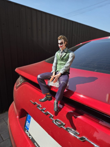 Figurina Joker 24cm – Suport Inclus, Ideală pentru Mașină, Birou sau Carcasa PC – Mască Inclusă [2]