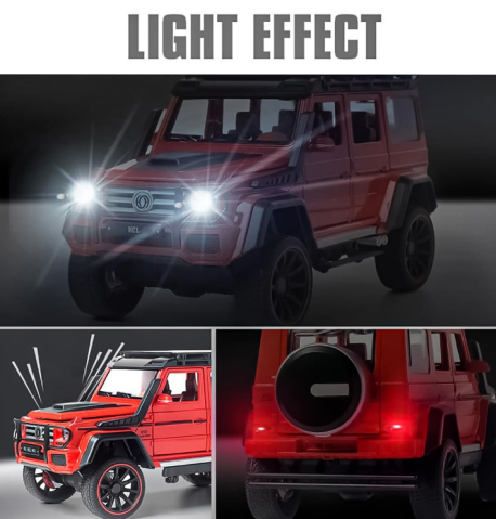 Mașină cu Telecomandă Mercedes G-Class din Metal, 23 cm, Fum, Uși Deschizătoare, Faruri, Acumulator, Control Complet 360° [1]