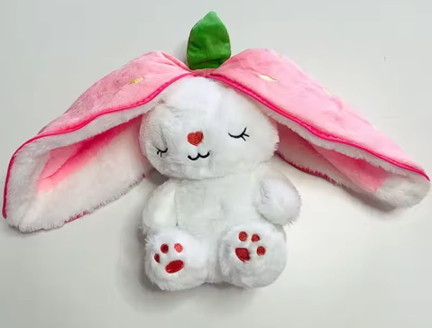 Iepure Căpșună care Respira, 35 cm, cu Burtică Luminoasă, Muzica si Sunete, Ultra-Pufoasă [6]