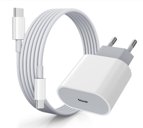 Gadgeturi și Electronice - Incarcator Iphone USB-C 35W Fast Charging cu Cablu USB-C Textil, Power Adapter Rapid pentru iPhone 15/16/17 si Android