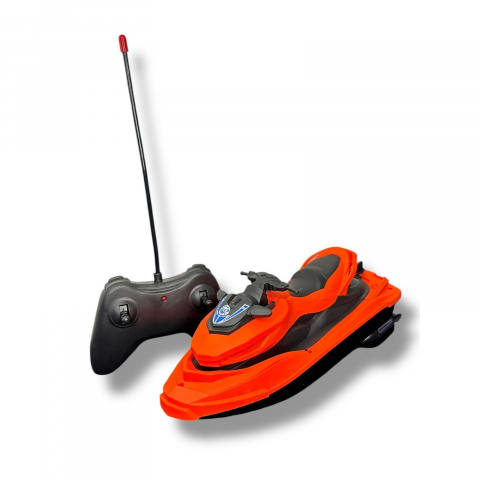 Jet Ski RC 27MHz cu Telecomanda - Motorboat de Viteza pentru Piscina, Lac si Mare, Rezistent la Apa, Baterie Reinlocuibila, 25.8 cm, Jucarie Interactiva pentru Copii - Negru [5]