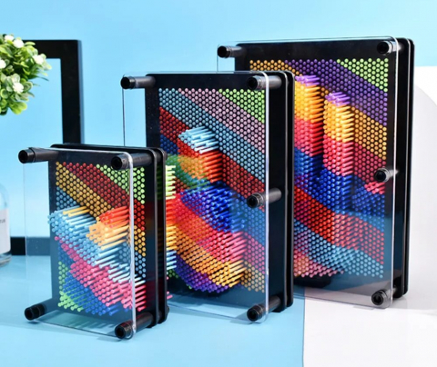 Joc Creativ Rama Pin Art, 3D, Curcubeu, 19cm [2]