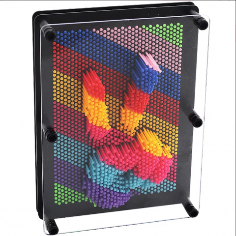 Joc Creativ Rama Pin Art, 3D, Curcubeu, 19cm [0]