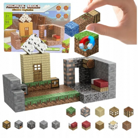 Set Cuburi Magnetice – 98 Piese, Dimensiune Cutie 20x15 cm, Cub 2x2 cm [11]