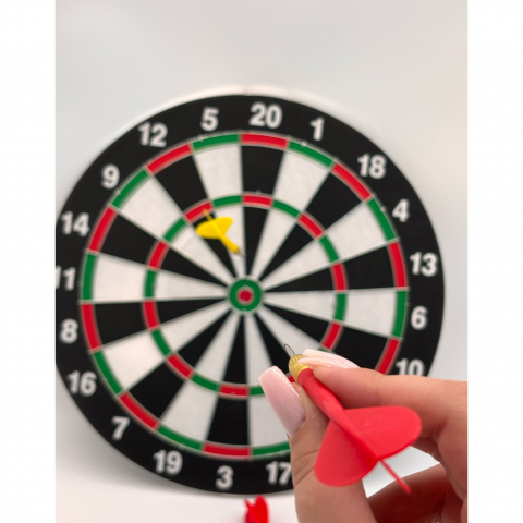 Joc Darts cu 2 Fete, Fata-Verso si 6 Sageti cu Ac cu Protectie Detasabila [7]