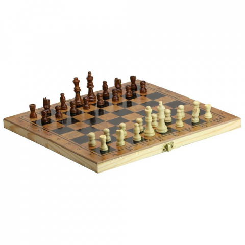 Jocuri de sah si table - Joc de Sah, Table si Dame, 30 x 15 cm, Lemn