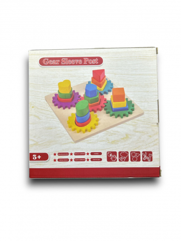 Joc Educativ Montessori din Lemn, Forme Geometrice, 5 Coloane, Multicolor [1]