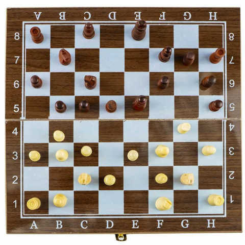 Joc Sah si Table din Lemn 40 x 20 cm, Maro [1]