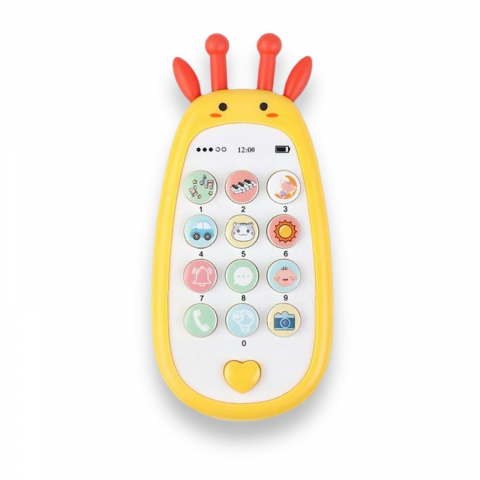 Jucarie 2 in 1 Telefon cu Jucarie de Dentitie, Girafa 15 cm - Galben [0]