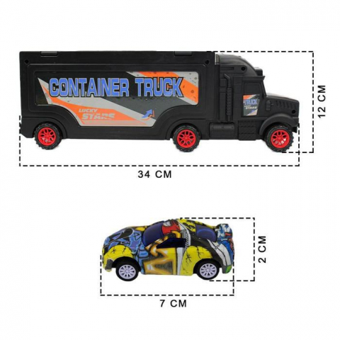 Jucarie Camion Fast Truck Carrying Tow Heads, Negru, Metal [1]