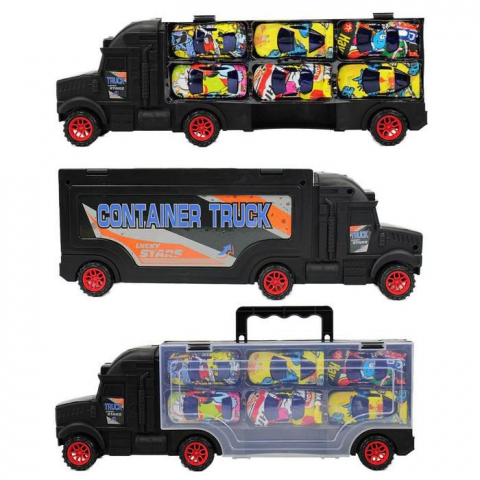 Masinute - Jucarie Camion Fast Truck Carrying Tow Heads, Negru, Metal